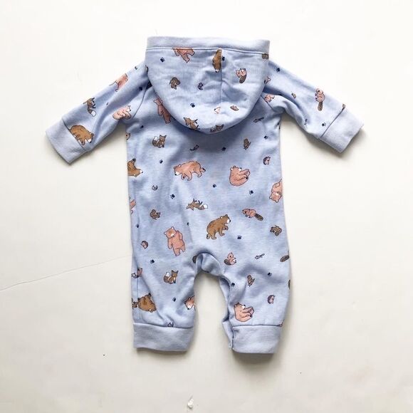 Old Navy bear print hooded jumpsuit VGUC 0-3 month - Picture 4 of 4